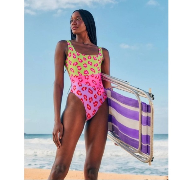 Farm Rio Maxi Leopard Patch One Piece Swimsuit - Picture 1 of 6